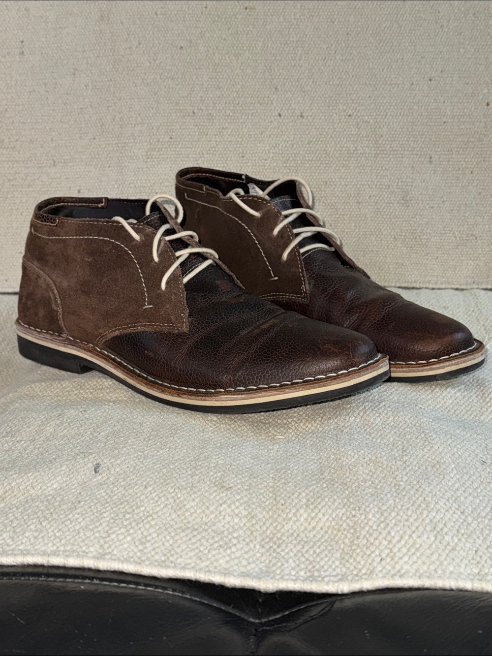Steve Madden size 10 Men's Dark Brown Leather & Suede henrie 228 shoe